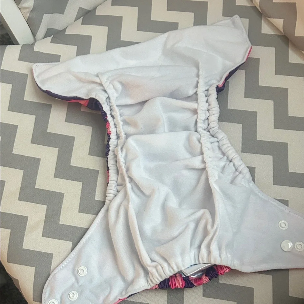 Purple and Pink Elephant Print Kids Cloth Diaper